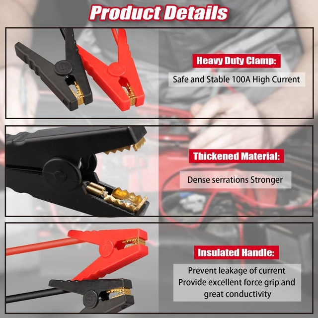 Alt view image 3 of 7 - Car Jump Starter Adapter for Craftsman 20V V20 Batteries, 11 Gauge 12V Auto Booster Cables, Engine Jump Starter for Dead or Weak Batteries, Fits Up to 3.5L Gas Engines