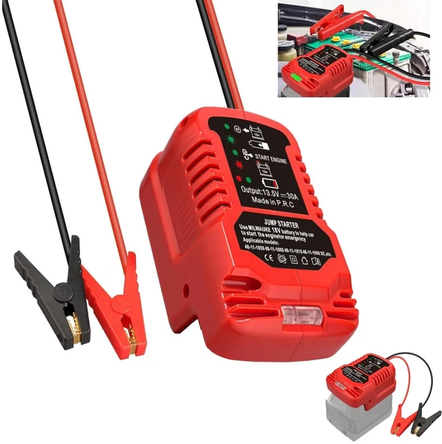 Main image of Jump Starter Adapter for Milwaukee M-18 18V Battery | Automotive Car Battery Booster Jumper Cables with Adapter Power for 3.5L Gas or 6.5L Diesel Engine (No Battery)