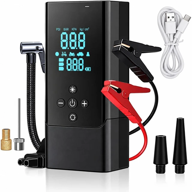 Main image of Jump Starter with Air Compressor, 1000A Car Battery Booster | 150 PSI Tire Inflator, 12V Portable Power Bank with Emergency LED Torch, for 10L Gasoline and 8L Diesel Engines
