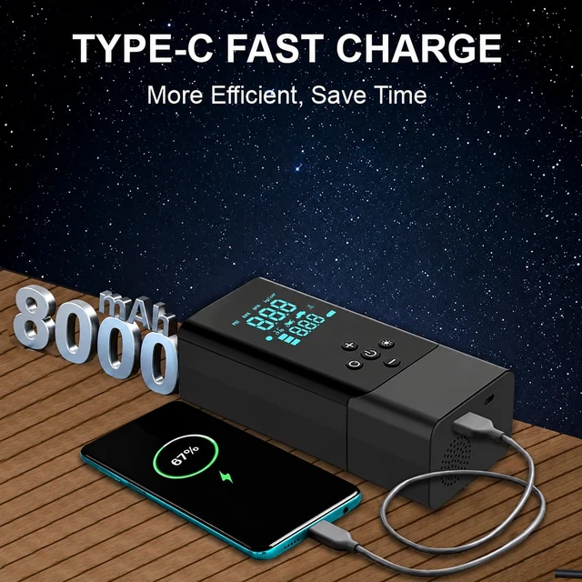 Alt view image 3 of 7 - Jump Starter with Air Compressor, 1000A Car Battery Booster | 150 PSI Tire Inflator, 12V Portable Power Bank with Emergency LED Torch, for 10L Gasoline and 8L Diesel Engines