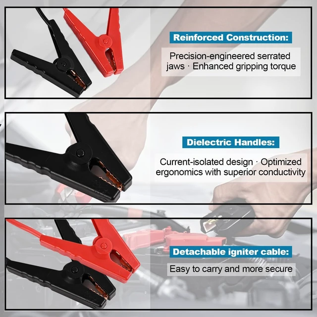 Alt view image 5 of 7 - Portable Car Jump Starter Compatible with Makita 18V- 11AWG Heavy Duty Jump Starter Cable (1.2FT) for Car Battery Emergency Jump Start, Using Tool Batteries (Battery Sold Separately)