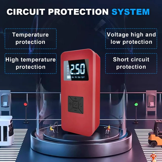 Alt view image 3 of 6 - Jump Starter with Air Compressor, Portable Car Battery Jump Starter | 150PSI Digital Tire Inflator, 14.8V Jump Box ,Pink Car Battery Charger with Jumper Cables, Lights, LCD Display