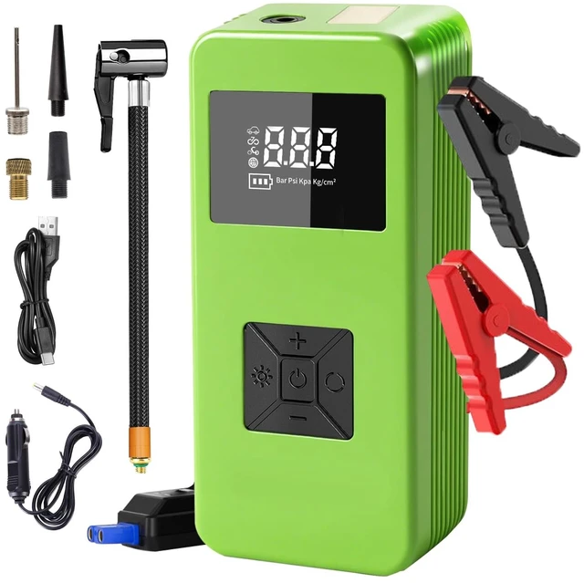 Main image of 6000A Portable Jump Starter, 150PSI Air Compressor for 6.0L Gas/3.0L Diesel | Jump Box, Power Bank, USB Fast Charge, LED Light, Digital Gauge, Auto-Off. Inflates Tires for Car, SUV, Motorcycle, Bike