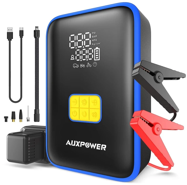 Main image of Auxpower 3000A Portable Car Jump Starter with 150PSI Tire Inflator | 8000mAh Power Bank 160PSI Auto-Stop Car Tire Pump 10 Safety Protections Accessories for Car