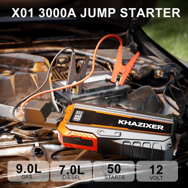Alt view image 2 of 7 - X01 Portable Jumper Starter 12V Car Battery Jump Starter 3000A Peak | X01 Portable Jumper Starter 12V Car Battery Jump Starter 3000A Peak