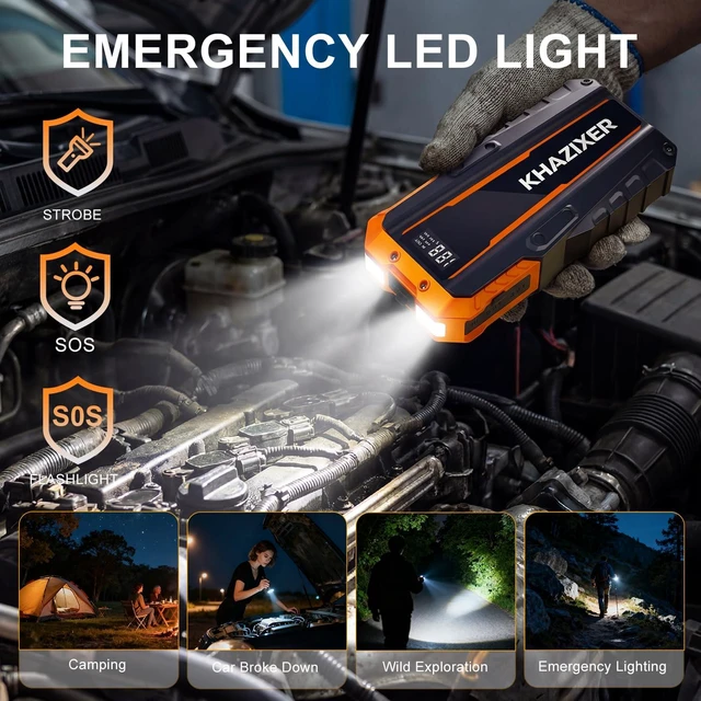 Alt view image 3 of 7 - X01 Portable Jumper Starter 12V Car Battery Jump Starter 3000A Peak | X01 Portable Jumper Starter 12V Car Battery Jump Starter 3000A Peak