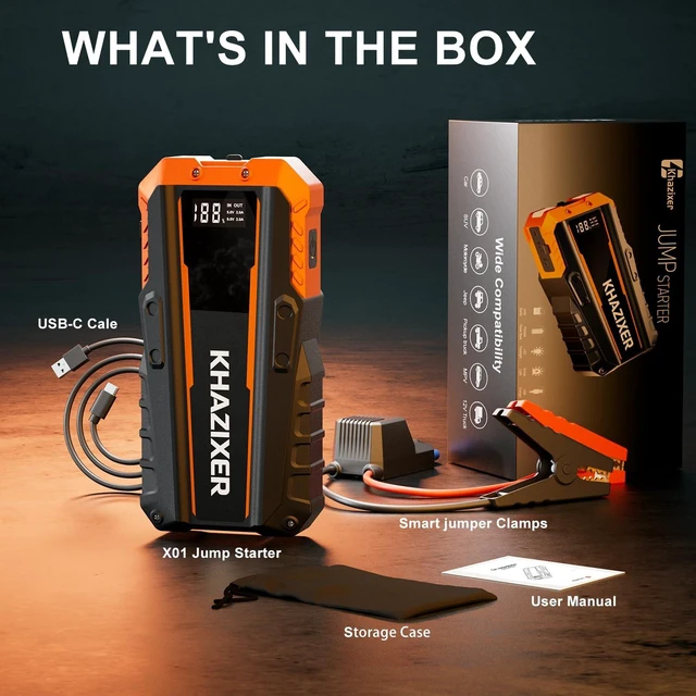 Alt view image 7 of 7 - X01 Portable Jumper Starter 12V Car Battery Jump Starter 3000A Peak | X01 Portable Jumper Starter 12V Car Battery Jump Starter 3000A Peak