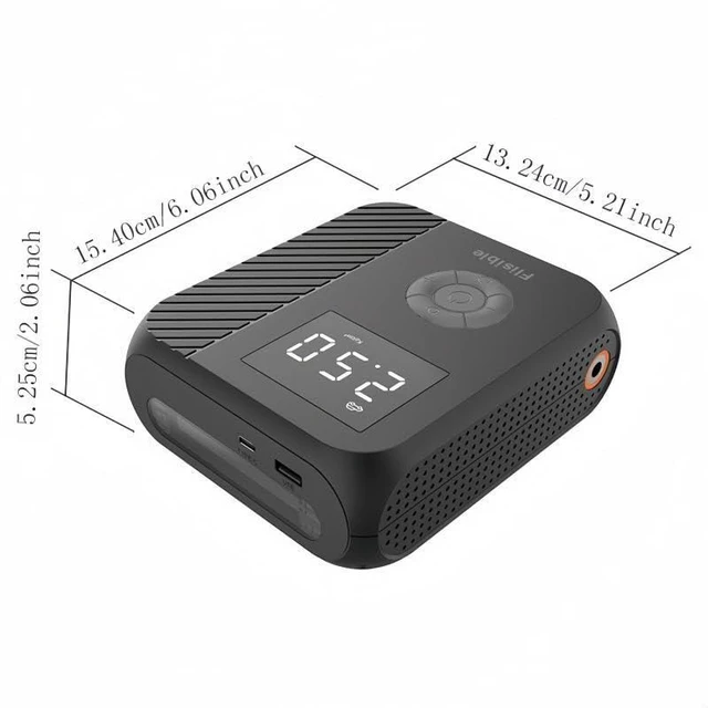 Alt view image 6 of 6 - Car Jump Starter with Air Compressor, Jump Box Car Battery & 160PSI 45L/Min 3000A Auto Tire Inflator with LCD Display, Lights (8.5L Gas/ 5.5L Diesel)
