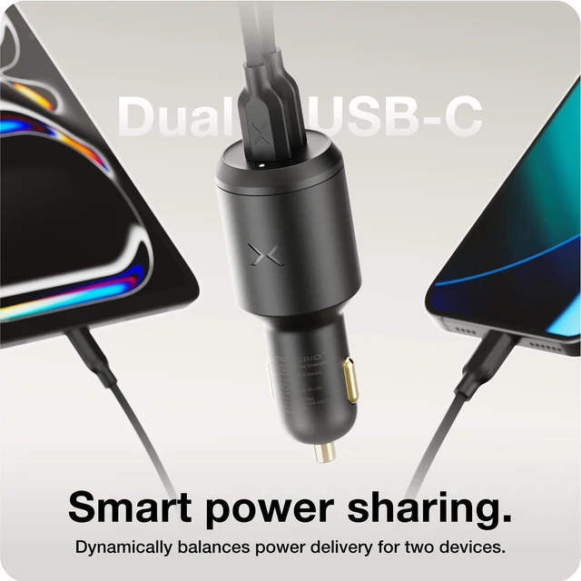 Alt view image 3 of 20 - NOCO XGrid XV100 100W 2-Port USB-C Fast Charging Car Charger | Fast charging for iPhone Duo / 18 / 17 / 16 / 15, MacBook, iPad, AirPod, Samsung Galaxy, Google Pixel, Nintendo Switch & More