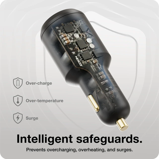 Alt view image 4 of 20 - NOCO XGrid XV100 100W 2-Port USB-C Fast Charging Car Charger | Fast charging for iPhone Duo / 18 / 17 / 16 / 15, MacBook, iPad, AirPod, Samsung Galaxy, Google Pixel, Nintendo Switch & More