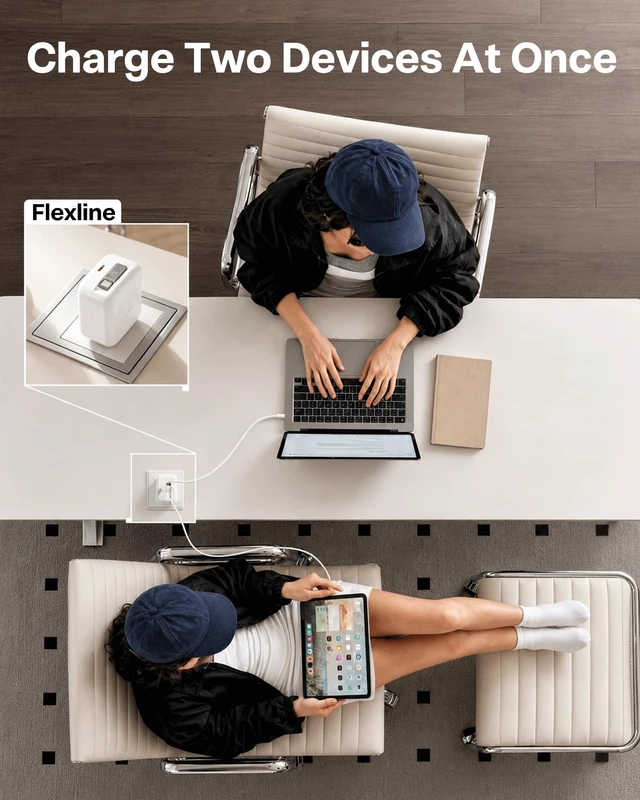 Alt view image 6 of 14 - TORRAS FlexLine 40W USB C Charger,Dual-Port GaN Retractable Wall Charger | iPhone17/16/15,iPad,Macbook,Galaxy Compatible,Retractable Cable&Foldable Plug,Fast Charging,GaN,Travel and Desk Use