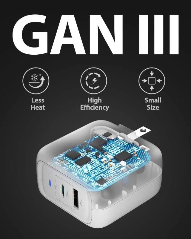 Alt view image 5 of 14 - USB C Charger 65W / 45W, imuto GaNII PD Charger, Compact Dual Port Charger Block Adapter, iPhone Fast Charger Type C Block, Laptop Charger MacBook, iPad Charger, Watch(White)