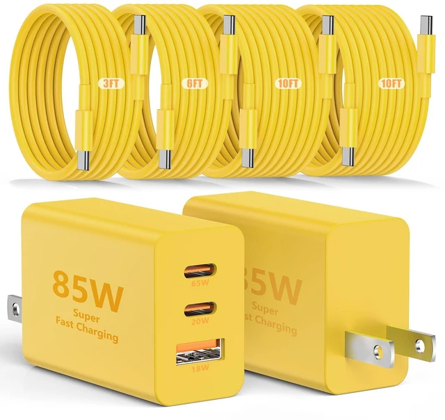 Main image of Susnwere 85W USB C Wall Charger for Samsung S26 Ultra,3 Port 100W PD Quick 3.0 Type C Charging with 3/6/10/10FT USB C Cable for Samsung Galaxy S26+/S25/S24/S23 Ultra/S22/S21/S20/Android Phones