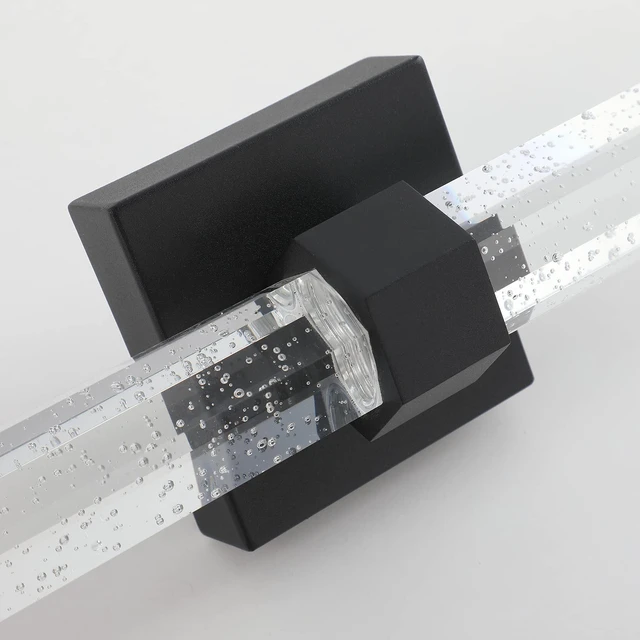 Alt view image 2 of 7 - Aipsun Bathroom Light fixtures, Black Vanity Lights with Bubble Crystal,19.7inch Modern Vanity Lighting fixtures Bathroom Wall Light Fixtures Over Mirror(White Light 6000K)