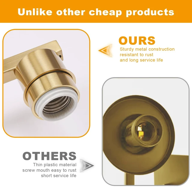 Alt view image 3 of 7 - 6 Light Bathroom Vanity Light Brushed Gold , Gold Bathroom Light Fixtures for Bathrrom Large Wall Sconce with Clear Glass Shade Rust and Moisture Prevention Easy to Install Vanity Lights over Mirror
