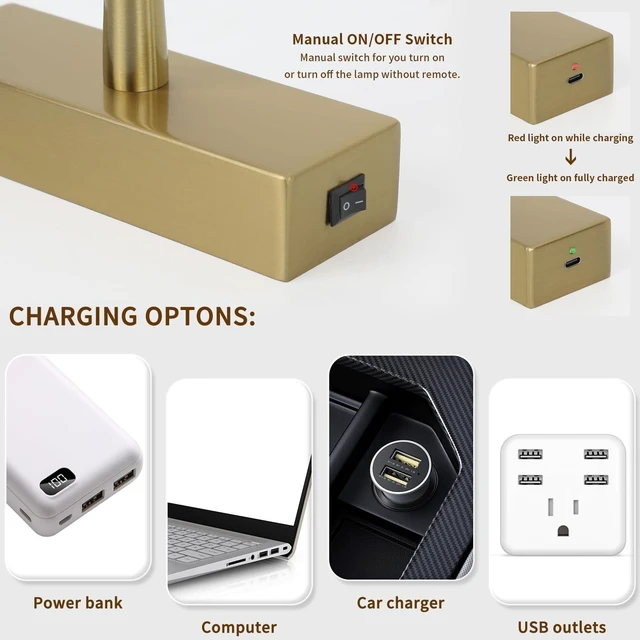 Alt view image 5 of 13 - Joosenhouse Battery Operated Picture Light Wireless Gallery Light with Remote Control Rechargeable Wall Lights Brass 15.35" Dimmable and Timed Off Wall Sconce Light