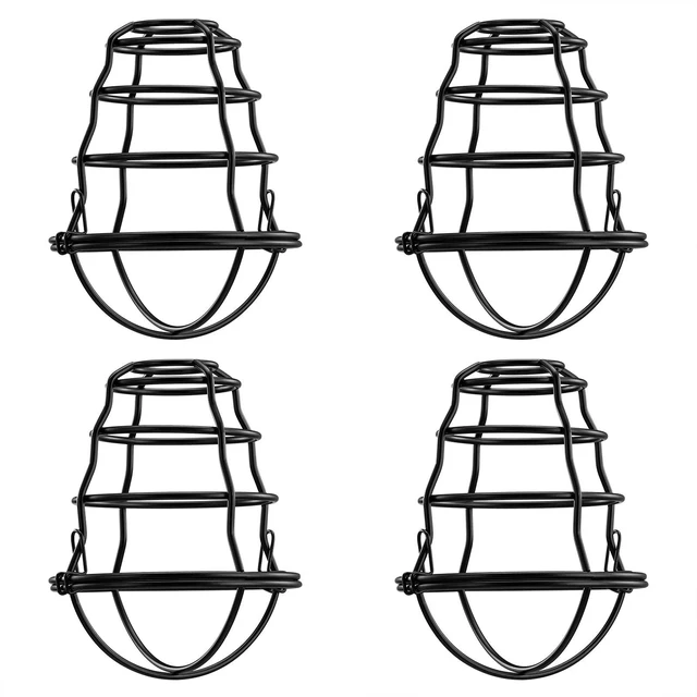 Main image of Industrial Light Cage Replacement 4 Pack, DIY Vintage Style Metal Light Shade for Pendant Light Wall Lamp, Edison Lamp Guard, Industrial Lamp Cage, Wall Light Guard