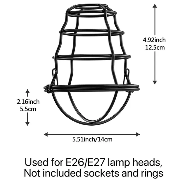 Alt view image 2 of 14 - Industrial Light Cage Replacement 4 Pack, DIY Vintage Style Metal Light Shade for Pendant Light Wall Lamp, Edison Lamp Guard, Industrial Lamp Cage, Wall Light Guard