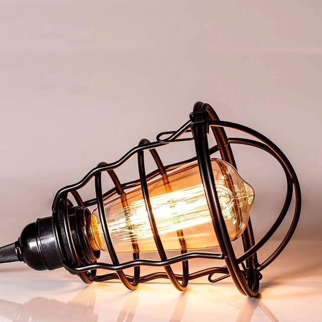 Alt view image 4 of 14 - Industrial Light Cage Replacement 4 Pack, DIY Vintage Style Metal Light Shade for Pendant Light Wall Lamp, Edison Lamp Guard, Industrial Lamp Cage, Wall Light Guard