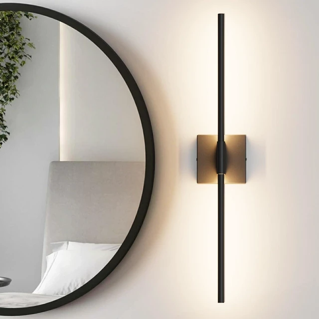 Main image of Coinmit 28In Hardwired Black Wall Sconce Modern Vantiy Light LED Bathroom Light Fixtures Over Mirror 3000K 360° Rotatable Bathroom Sconce
