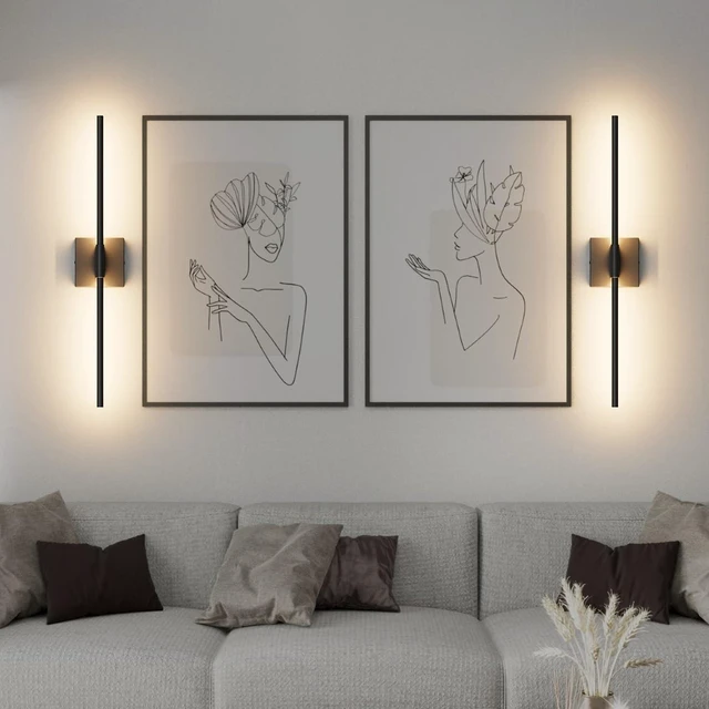 Alt view image 6 of 14 - Coinmit 28In Hardwired Black Wall Sconce Modern Vantiy Light LED Bathroom Light Fixtures Over Mirror 3000K 360° Rotatable Bathroom Sconce