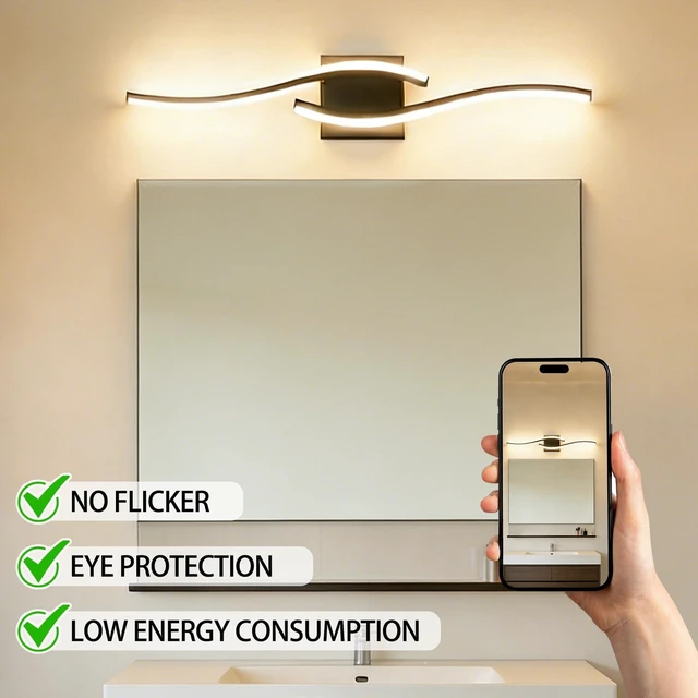 Alt view image 7 of 14 - Amansour Hardwired Modern Wall Sconces Set of 2, 39.3 Inch 3CCT Dimmable LED Wall Lamps for Bedroom with Remote, Timer & Night Mode, Black Wall Lights for Hallway Living Room TV Wall Decor