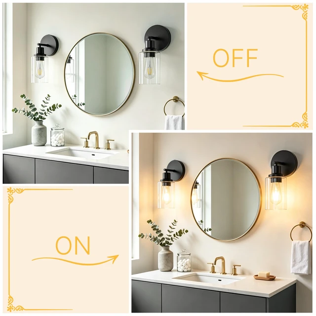Alt view image 6 of 11 - MATAMEYE Battery Operated Wall Sconce Set of 2, Rechargeable Wall Lights | Black Wireless Wall Mount Lights 3200K Bulbs, Touch & Remote Control, Clear Glass, Cordless Dimmable Indoor Lamp for Bedroom