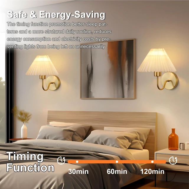 Alt view image 5 of 8 - ADISUN Wall Sconces Sets of 2 RGB Battery Operated Wall Sconces for Bedroom Dresser Classic Golden Wall Lamp with Remote for Living Room Bathroom Dining Room Corridor Staircase (2 Bulbs Included)