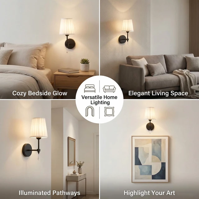 Alt view image 6 of 7 - Black Battery Operated Wall Sconce,10000 Mah Rechargeable Wall Sconces set of 2 With Remote,3CCT and 12 RGB Sconces Battery Operated Dimmable,Fabric Sconces Wall Decor Set of 2 for Bedroom,Living Room