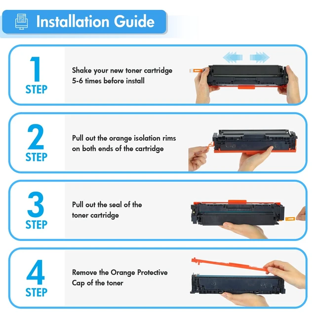 Alt view image 4 of 7 - Toner Cartridges 4 Pack 206X Compatible for HP M283fdw M283cdw M255dw | Replacement for HP Color LaserJet Pro MFP M283fdn M282nw M255nw M283 M255 Printer High Yield Ink (Black Cyan Yellow Magenta)