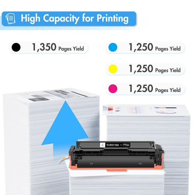 Alt view image 3 of 7 - Toner Cartridges 4 Pack 206X Compatible for HP M283fdw M283cdw M255dw | Replacement for HP Color LaserJet Pro MFP M283fdn M282nw M255nw M283 M255 Printer High Yield Ink (Black Cyan Yellow Magenta)