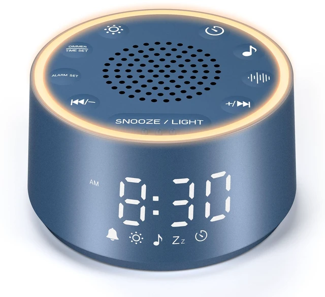 Main image of Dreamegg Sound Machine & Alarm Clock - White Noise Machine with 7 Wake-Up Sounds, 0-100% Dimmable, Night Light, Sound Machine for Sleeping, Office, Home, Travel Essentials Gift, Navy
