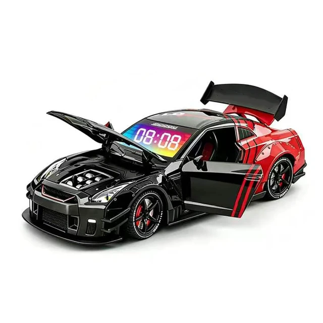 Alt view image 2 of 7 - NZGZJYN Car Alarm Clock with Realistic Engine Effects Car Alarm Clock with Clear 3-in-1 Digital Led Display Screen, Sports Car Ornament, Interior Decoration and Car Enthusiasts (Red)
