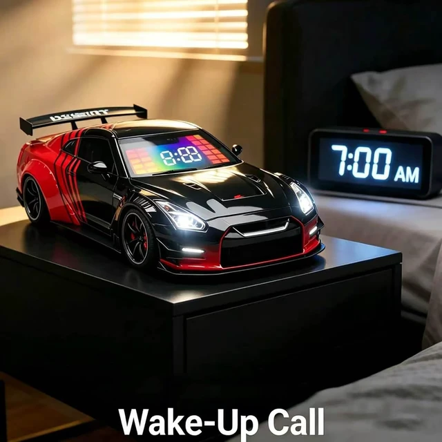 Alt view image 3 of 7 - NZGZJYN Car Alarm Clock with Realistic Engine Effects Car Alarm Clock with Clear 3-in-1 Digital Led Display Screen, Sports Car Ornament, Interior Decoration and Car Enthusiasts (Red)