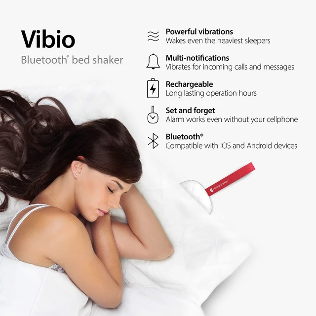 Alt view image 2 of 7 - Vibio Bluetooth Bed Shaker Silent Alarm with Call Alert for Heavy Sleeper | Rechargeable Bluetooth Bed Shaker Supports Multiple Alarms Plus Call and Message Notifications in a Compact Travel Design.