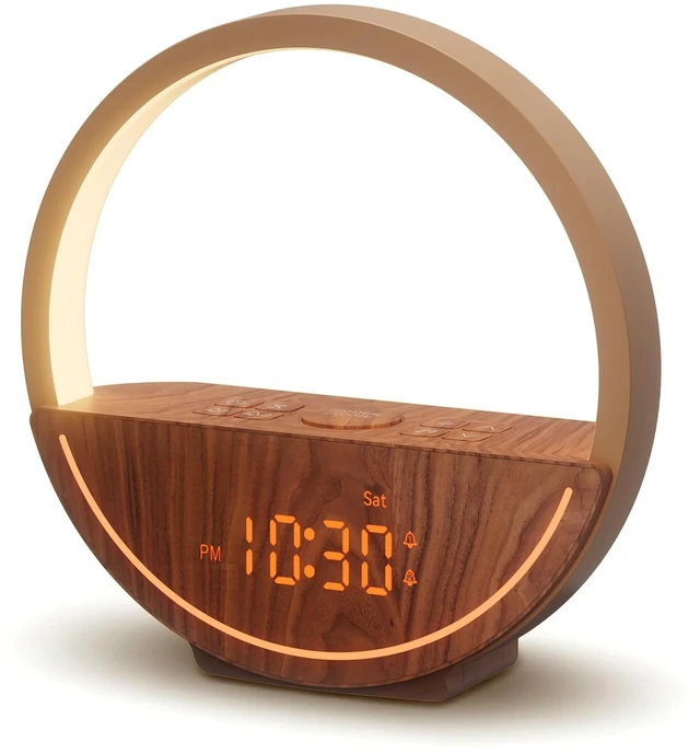 Main image of Vivilumens Sunrise Alarm Clock with Sound Machine & Night Light | 20 Soothing Sounds with 30/60/90Min Sleep Timer, 3 Level Touch Bedroom Nightlight, Dual Alarms for Heavy Sleepers with Snooze