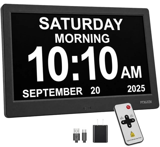 Main image of 11.5" Digital Dementia Clock for Seniors with 10" Large Display | Clock with Day Date Time for Elderly - 20 Preset Reminders for Alzheimer's & Memory Loss, Adjustable Brightness, DST