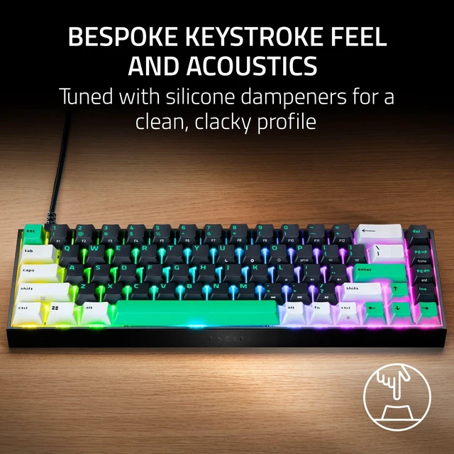 Alt view image 4 of 7 - Razer Reclusa X Mini 65% Hot-Swappable Mechanical Gaming Keyboard | Compatible with 3 & 5-Pin Switches, Razer Orange Tactile Switches Gen-3, Chroma RGB, Double ABS Keycaps, Sound Dampening