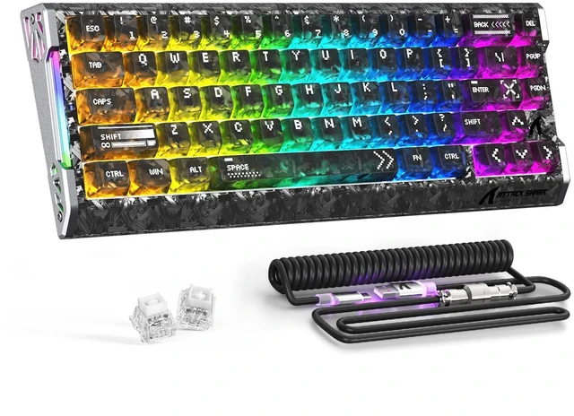 Main image of ATTACK SHARK R68 HE Wired RT 8K RGB TKL Mechanical Gaming Keyboard, Ink | 0.005mm Accuracy,0.08ms Latency,256K Scan,Hall Effect Magnetic Switch,Web Driver,Carbon Fiber CNC Aluminum Alloy for PC/Mac