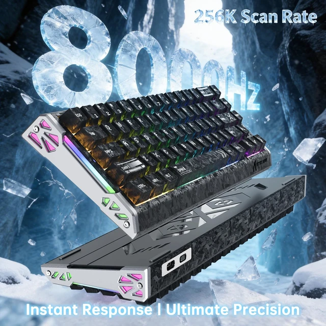 Alt view image 2 of 7 - ATTACK SHARK R68 HE Wired RT 8K RGB TKL Mechanical Gaming Keyboard, Ink | 0.005mm Accuracy,0.08ms Latency,256K Scan,Hall Effect Magnetic Switch,Web Driver,Carbon Fiber CNC Aluminum Alloy for PC/Mac