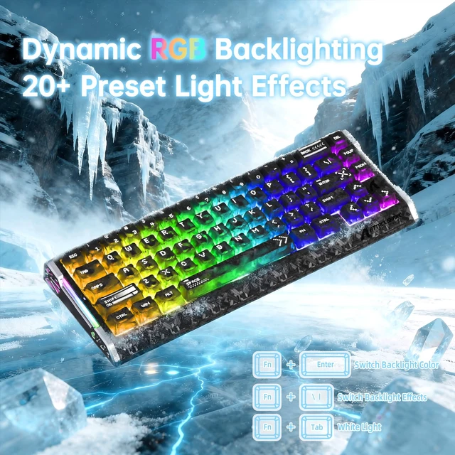 Alt view image 4 of 7 - ATTACK SHARK R68 HE Wired RT 8K RGB TKL Mechanical Gaming Keyboard, Ink | 0.005mm Accuracy,0.08ms Latency,256K Scan,Hall Effect Magnetic Switch,Web Driver,Carbon Fiber CNC Aluminum Alloy for PC/Mac
