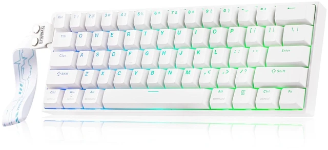 Main image of EPOMAKER HE60 Hall Effect Keyboard with Shine Through RGB, 8000mAh (White) | 0.005mm Rapid Triggering, Dual 8K Polling, 2.4G/BT/Wired, SOCD, Snap Key, PBT Keycaps, Mac/WIN Compatible, Thocky & Creamy