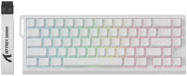 Main image of ATTACK SHARK X68 PRO HE Wireless Rapid Trigger Gaming Keyboard with Adjustable Actuation,8K Polling Rate,Hall Effect Magnetic Switch,Hot-Swap,RGB Backlit,BT/2.4GHz/Wired,for FPS Games-White