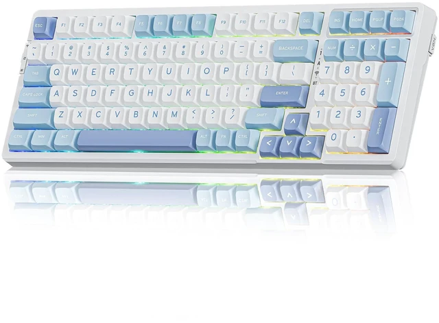 Main image of VGN V98ProV3 Wireless Mechanical Gaming Keyboard with Hot-Swap RGB Backlit | Tri-Mode BT/USB-C/2.4G Connection, Custom Gasket Structure Keyboard for Win Mac PC Laptop, Pre-lubed Ice Cream Switch, Blue