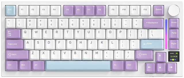 Main image of ATTACK SHARK X820ULTRA Wireless Gaming Mechanical Keyboard with TFT Smart Display&Knob,PBT Keycaps,Gasket Mounted 75% TKL Keyboard,BT5.0/2.4GHz/USB-C,RGB Backlit for PC(Starlight White Shark Switch