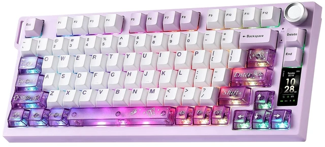 Main image of YUNZII IF75 QMK VIA Wireless Mechanical Keyboard(Purple,Candy Switch) | 75% Gaming Keyboard with TFT Screen and Knob, 8000mAh, BT/2.4GHz/USB, RGB, NKRO Hot-Swap, Gasket Mount Keybaord for Mac/Win