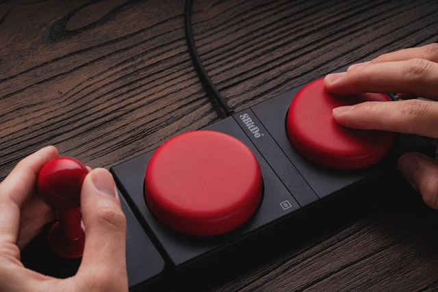 Alt view image 5 of 7 - 8Bitdo Retro Mechanical Keyboard for Windows & Android, C64 Edition | Bluetooth, 2.4G and Wired, 87 Keys, Kailh Box White Switches, Hot-Swappable PCB, Dual Super Buttons, Super Stick