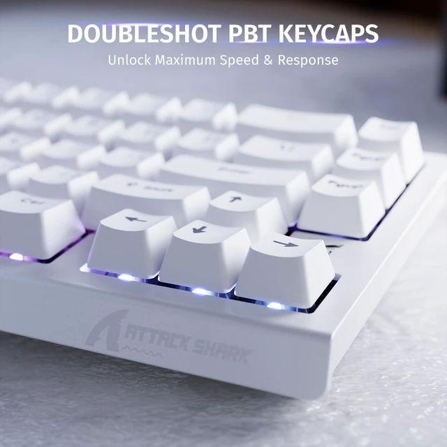 Alt view image 7 of 7 - ATTACK SHARK X68 HE 8KHZ Rapid Trigger Keyboard Magnetic Switch,0.01 mm RT Accuracy,Wired RGB 60% Gaming Keyboard TKL with Adjustable Actuation,Snap Tap,Coiled Cable,for PC/Mac(White)