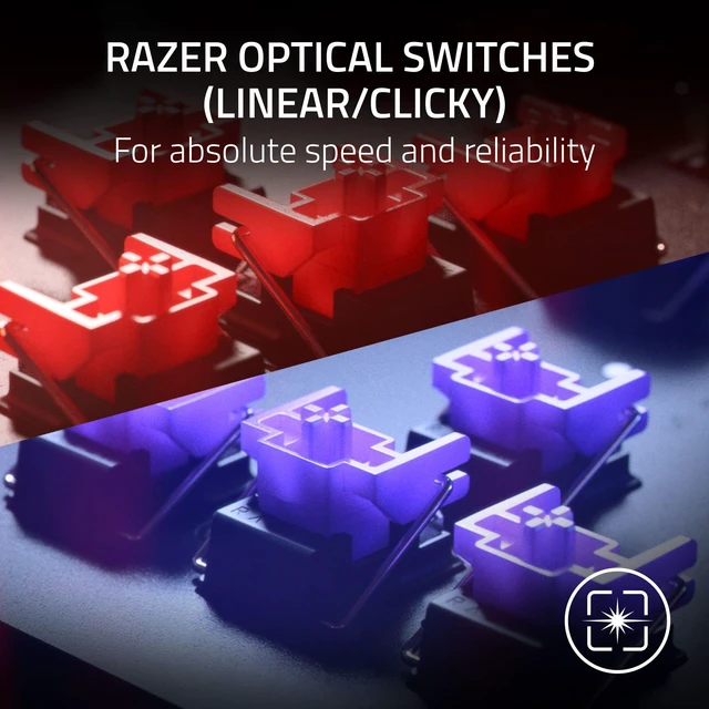 Alt view image 2 of 6 - Razer Huntsman V2 TKL Tenkeyless Gaming Keyboard: Fast Clicky Optical Switches w/Quick Keystrokes & 8000Hz Polling Rate - Detachable Type-C Cable - Doubleshot PBT Keycaps - Ergonomic Wrist Rest