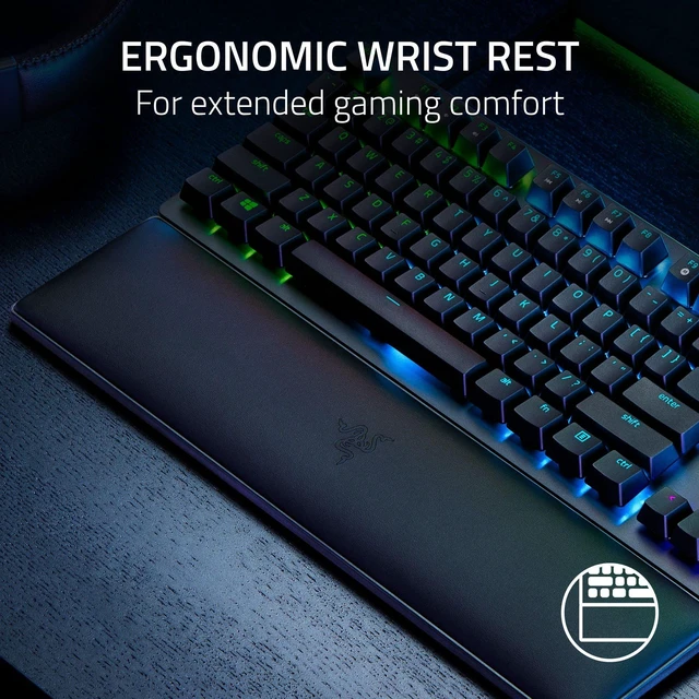 Alt view image 5 of 6 - Razer Huntsman V2 TKL Tenkeyless Gaming Keyboard: Fast Clicky Optical Switches w/Quick Keystrokes & 8000Hz Polling Rate - Detachable Type-C Cable - Doubleshot PBT Keycaps - Ergonomic Wrist Rest